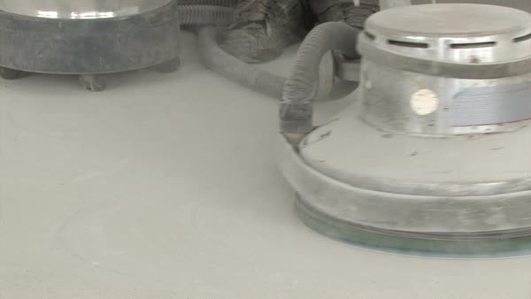 Concrete Floor Mechanical Sanding Stock Video Footage Dissolve
