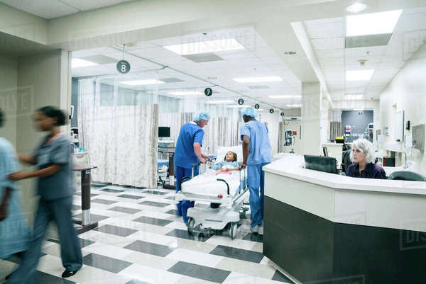 Nurses station in busy hospital - Stock Photo - Dissolve
