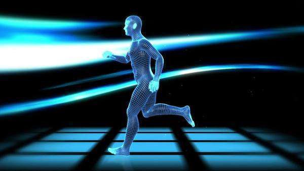 Digital running man with after effects added - Stock Video Footage - Dissolve
