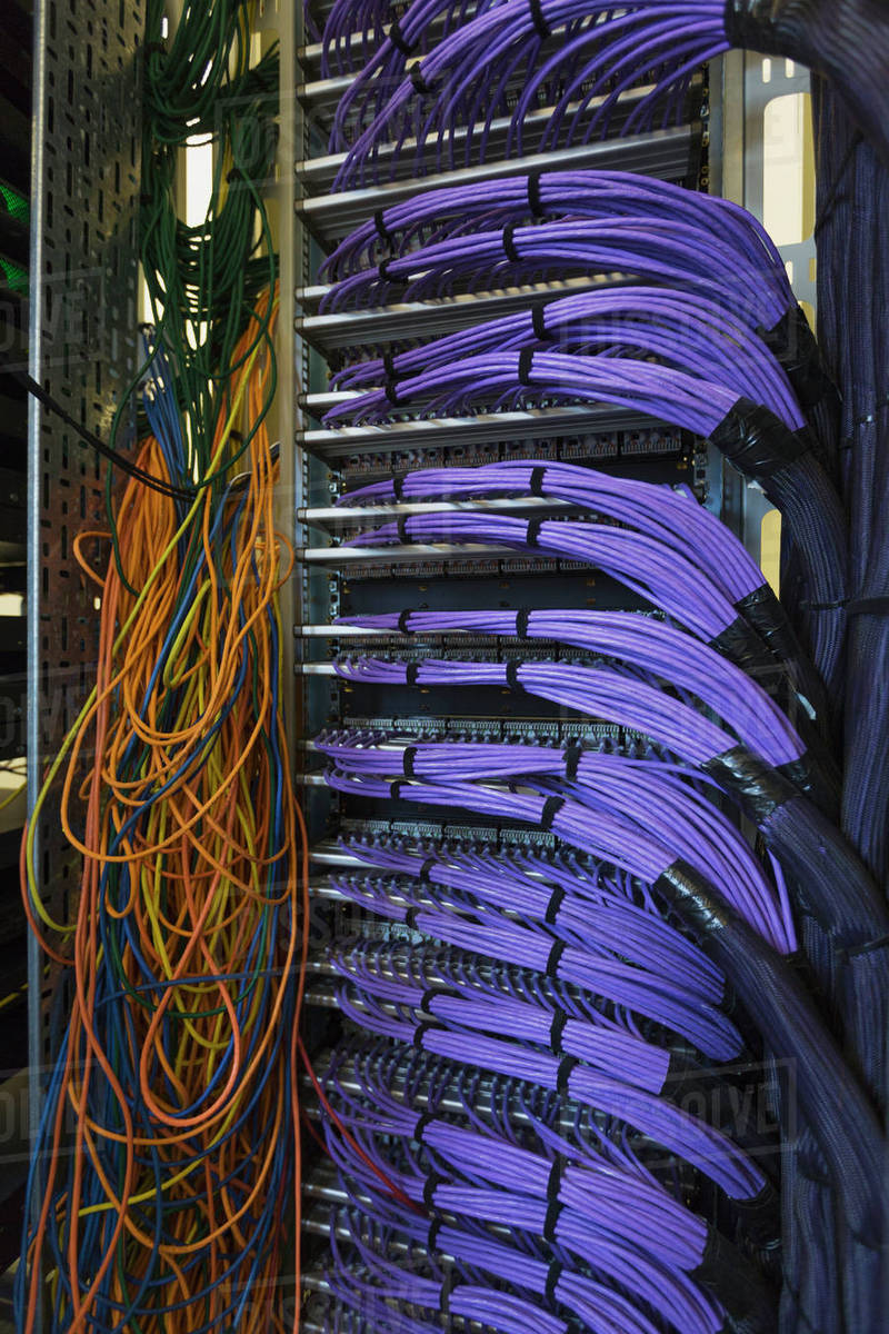 Server Room With Wires