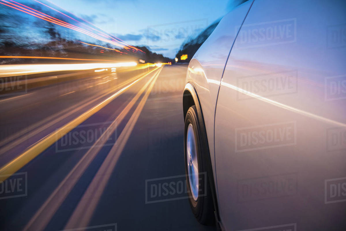 Car on highway Stock Photo Dissolve