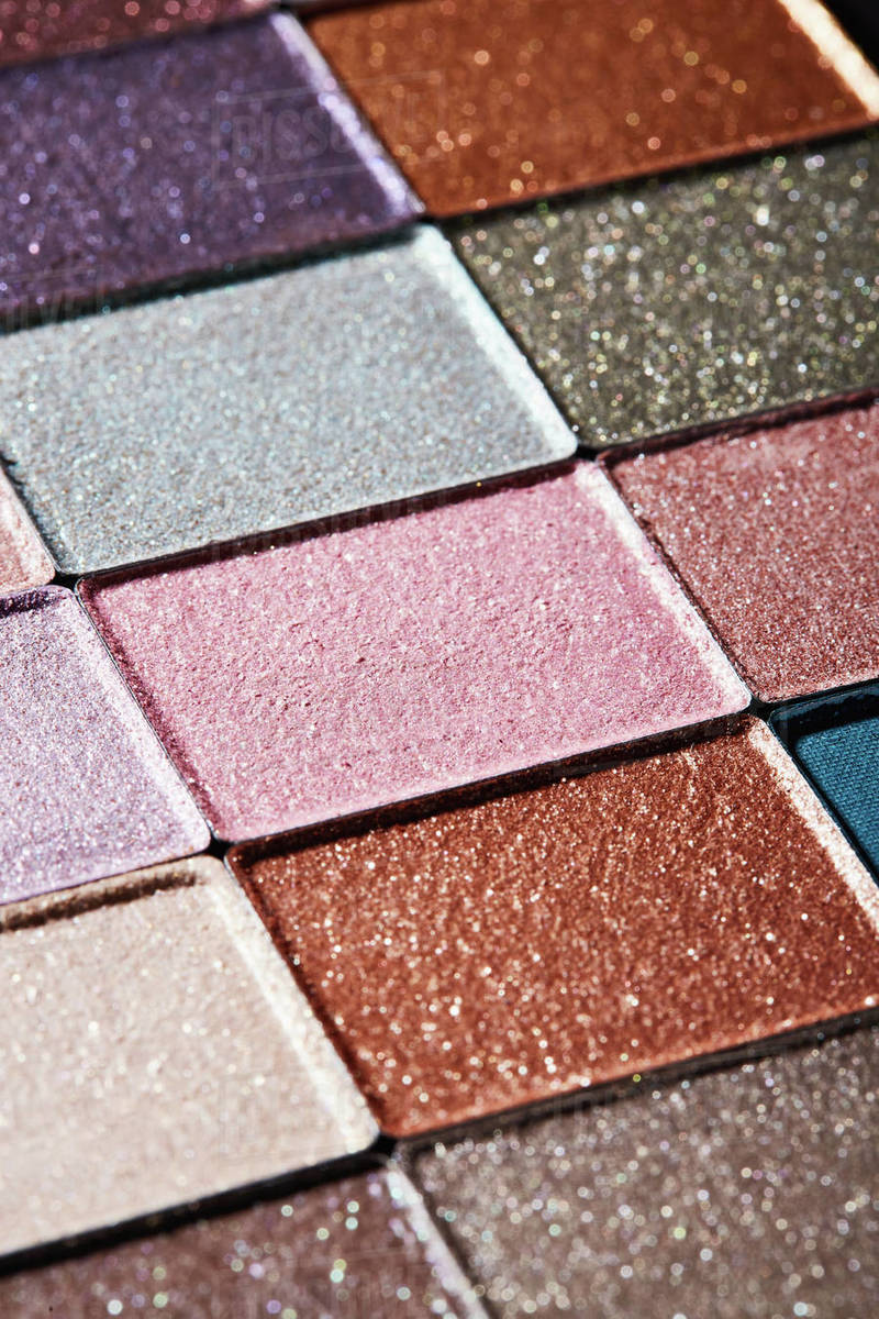 Glitter eyeshadow palette Stock Photo Dissolve