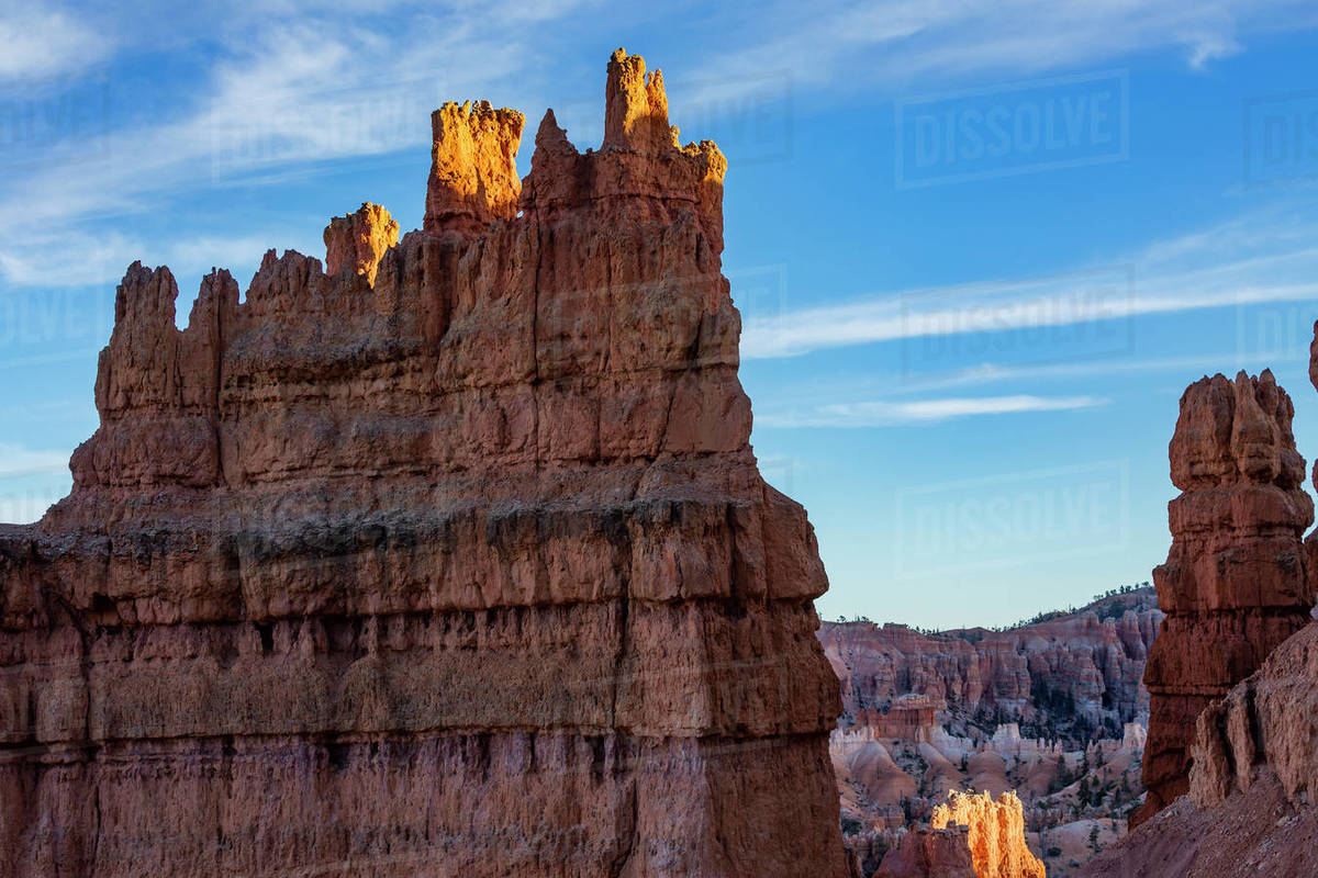 United States, Utah, Bryce Canyon National Park, Hoodoo rock formations ...