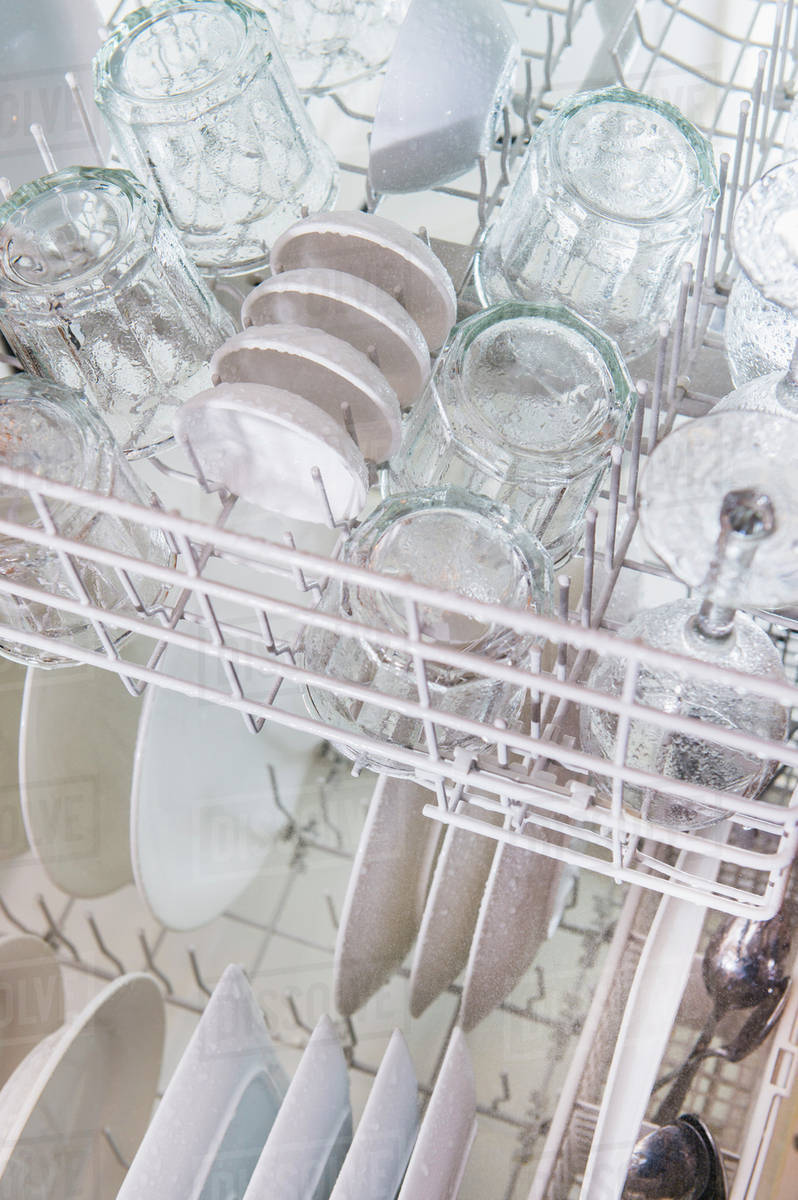 Crockery in dishwasher Stock Photo Dissolve