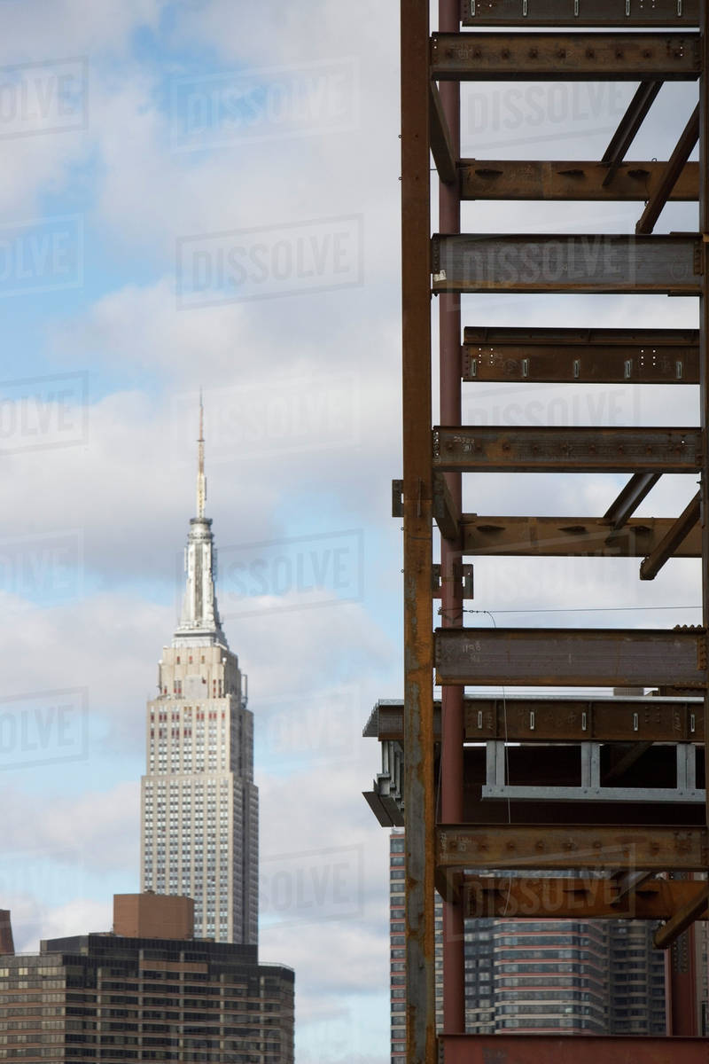 USA, New York State, New York City, Construction site and skyscrapers