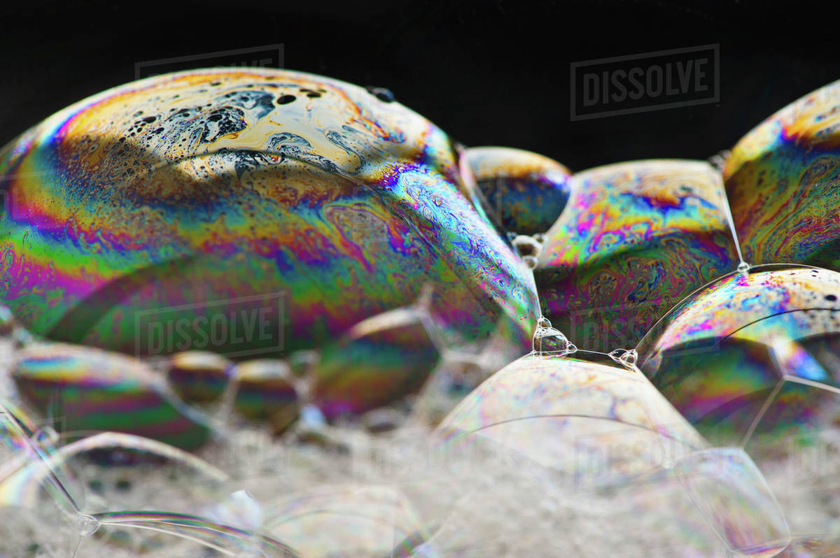 Close up of soap bubbles Stock Photo Dissolve