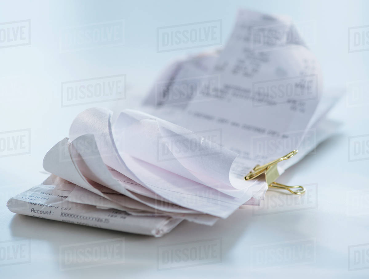 Studio Shot, Stack of receipts - Royalty-free Stock Photo | Dissolve