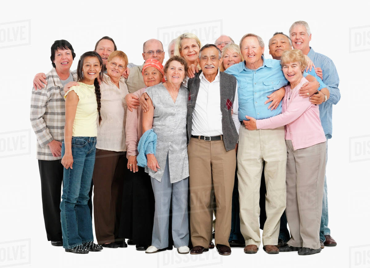 A group people with their arms around each other Stock Photo Dissolve