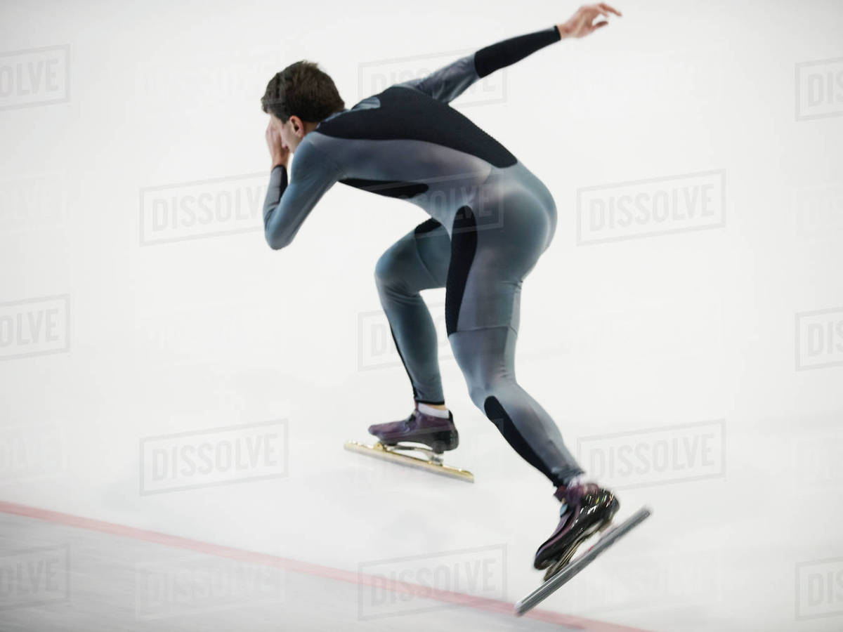 Male speed skater skating Stock Photo Dissolve
