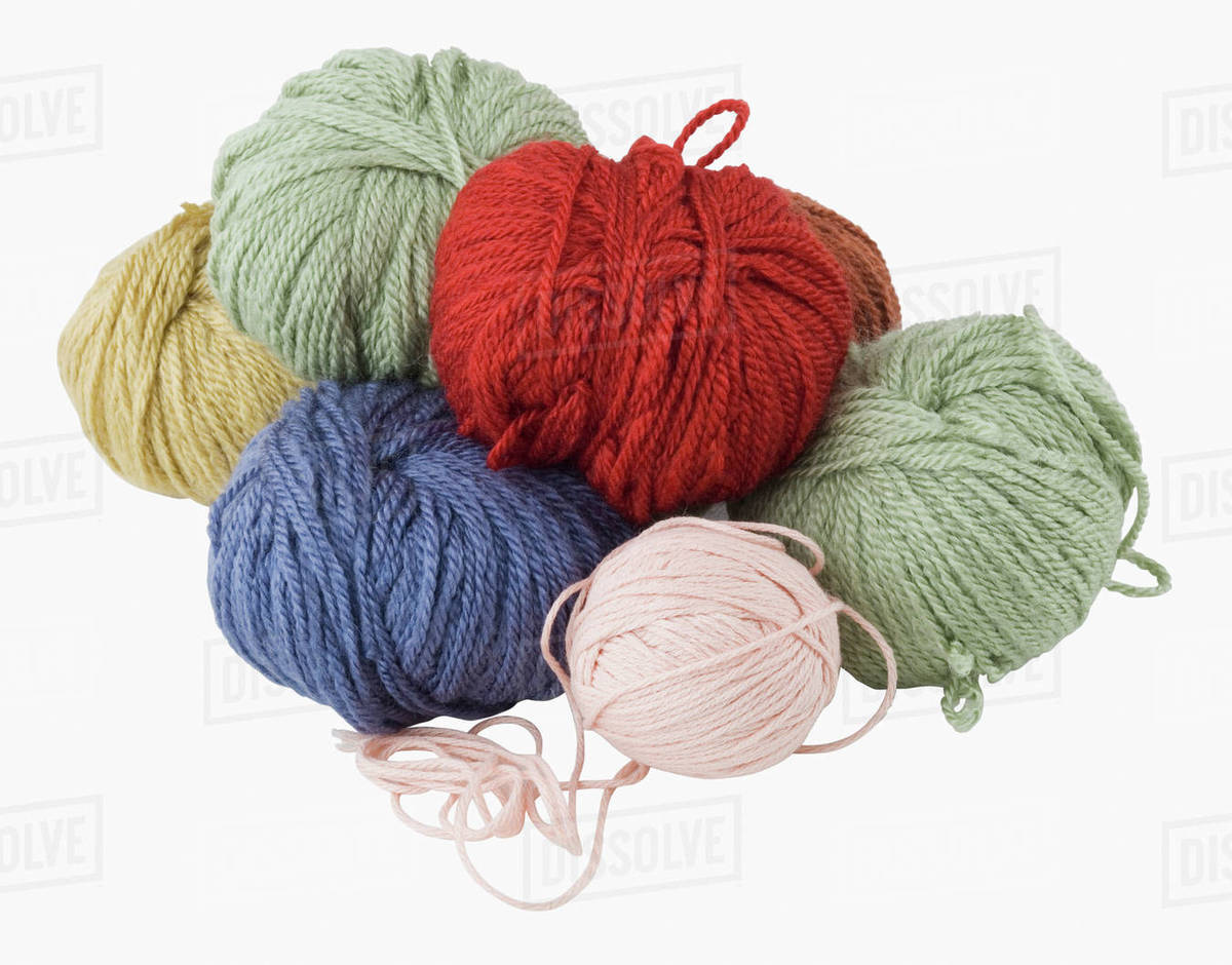 Close up of assorted yarn Stock Photo Dissolve