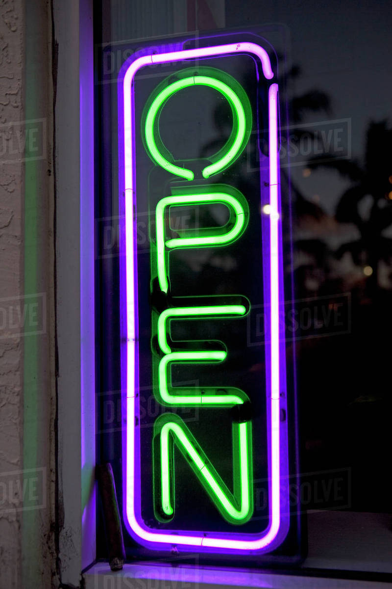 neon open sign in