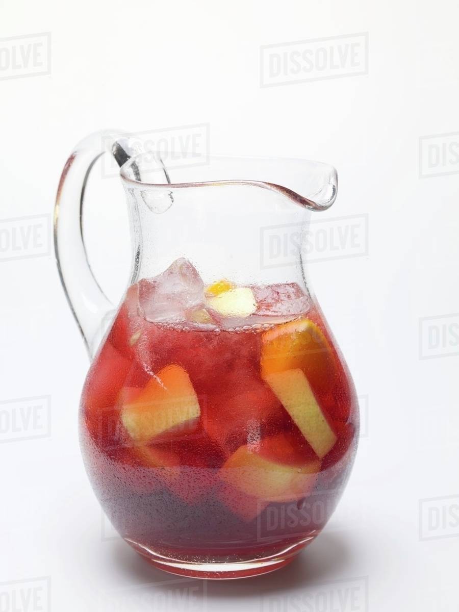 Sangria in a glass jug Stock Photo Dissolve
