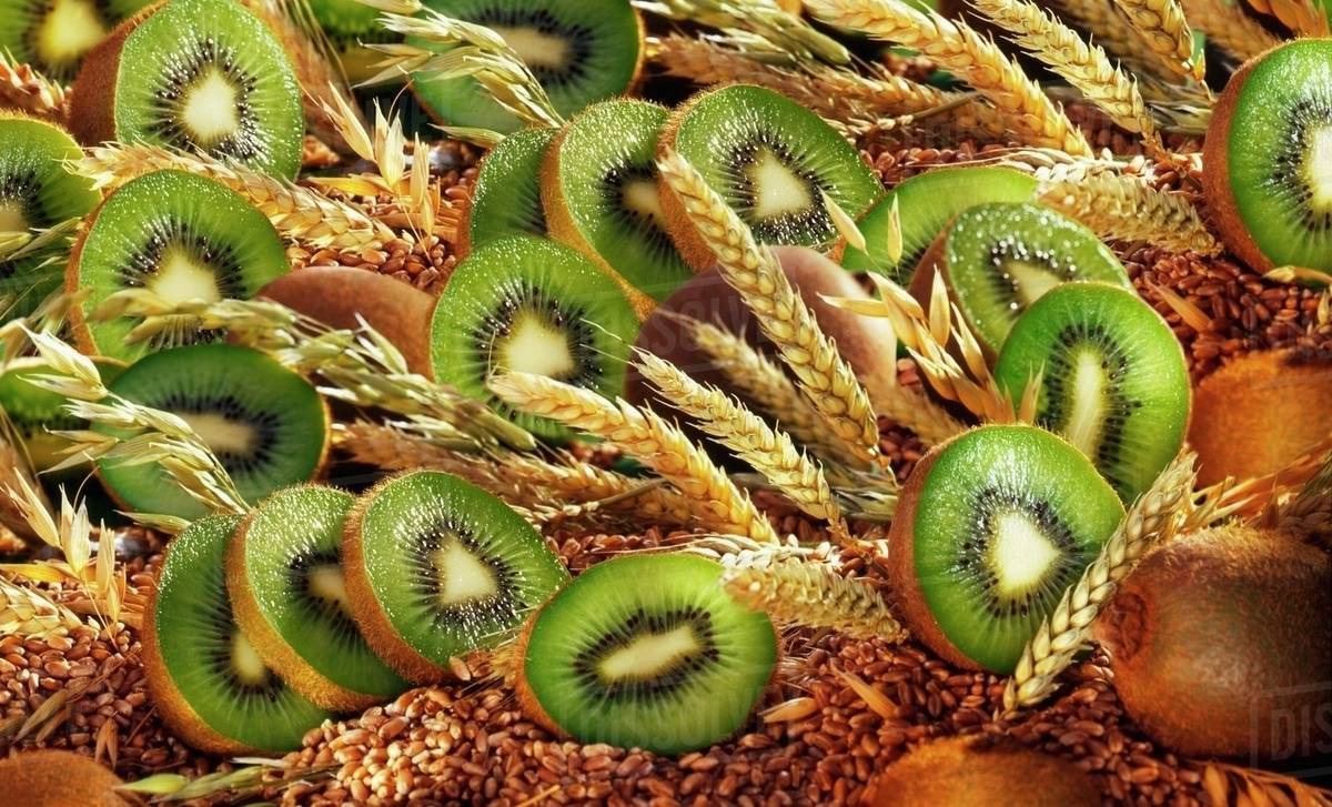 Kiwi fruit with cereals Stock Photo Dissolve