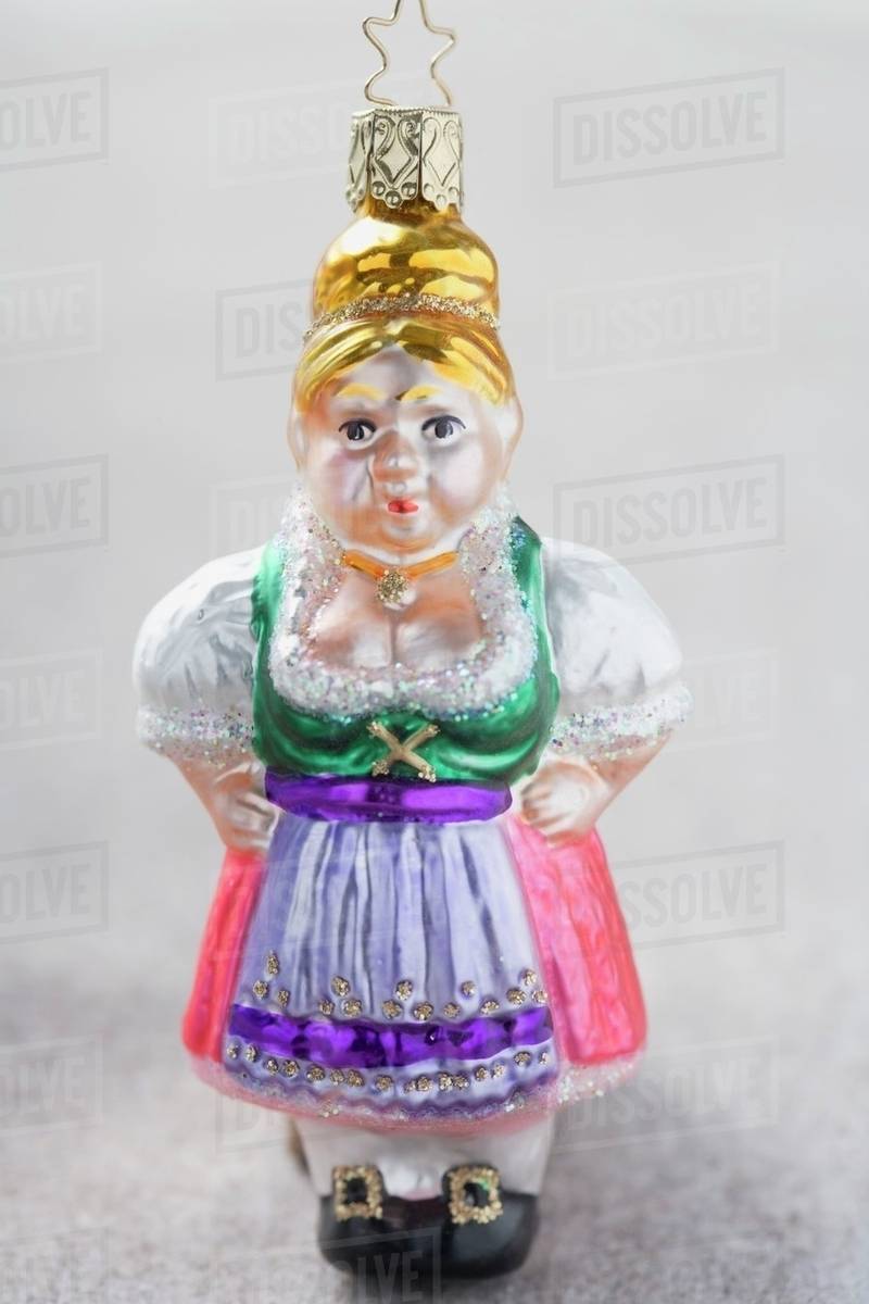 Christmas Tree Ornament From Bavaria Woman In Dirndl Stock Photo Christmas Tree Ornament From Bavaria Woman In Dirndl