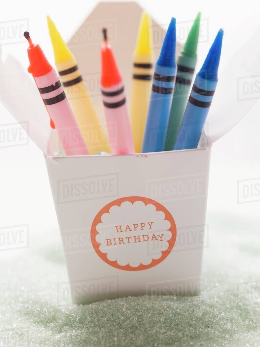 Crayon birthday candles - Stock Photo - Dissolve