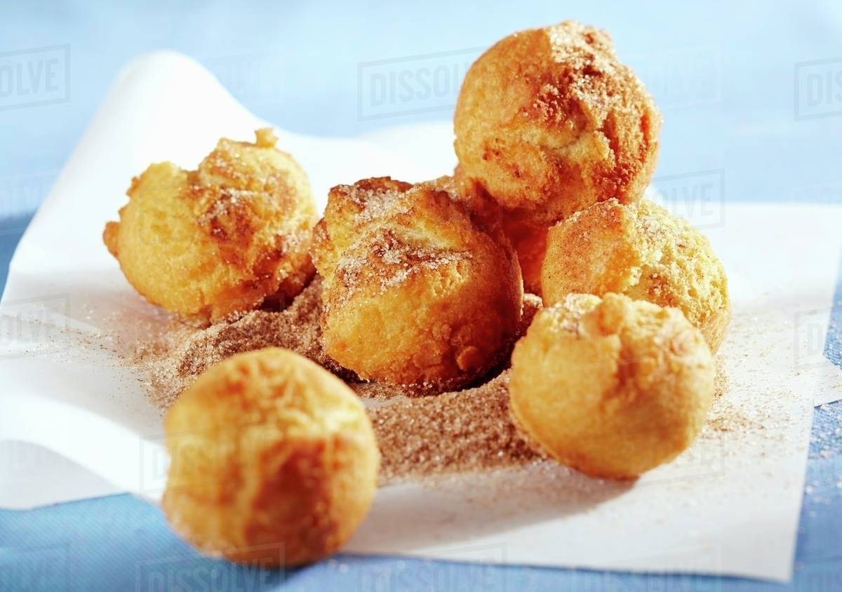 Bullebasches (deepfried pastry balls, Eastern Frisia, Germany) Stock