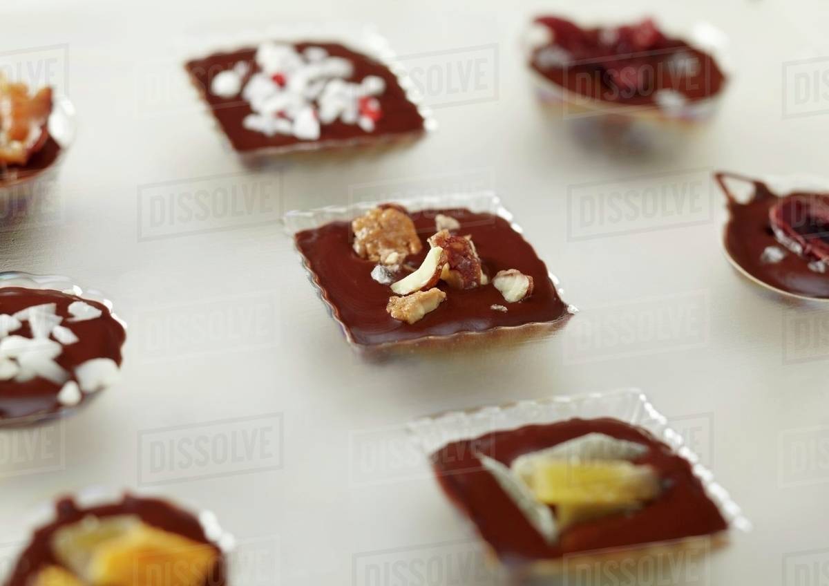 Assorted Chocolate Candies in Molds Stock Photo Dissolve