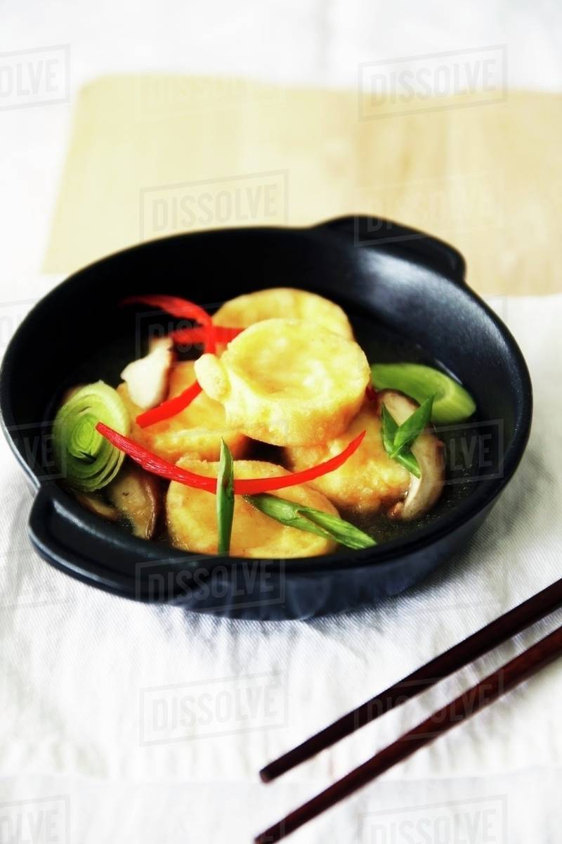 Tofu nuggets, Japanese style Stock Photo Dissolve