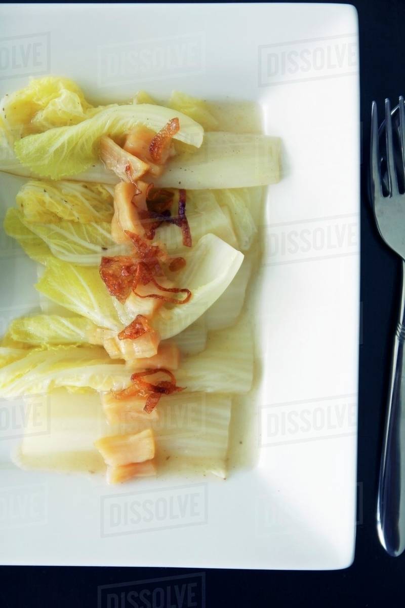 Steamed Chinese cabbage with scallops Stock Photo Dissolve