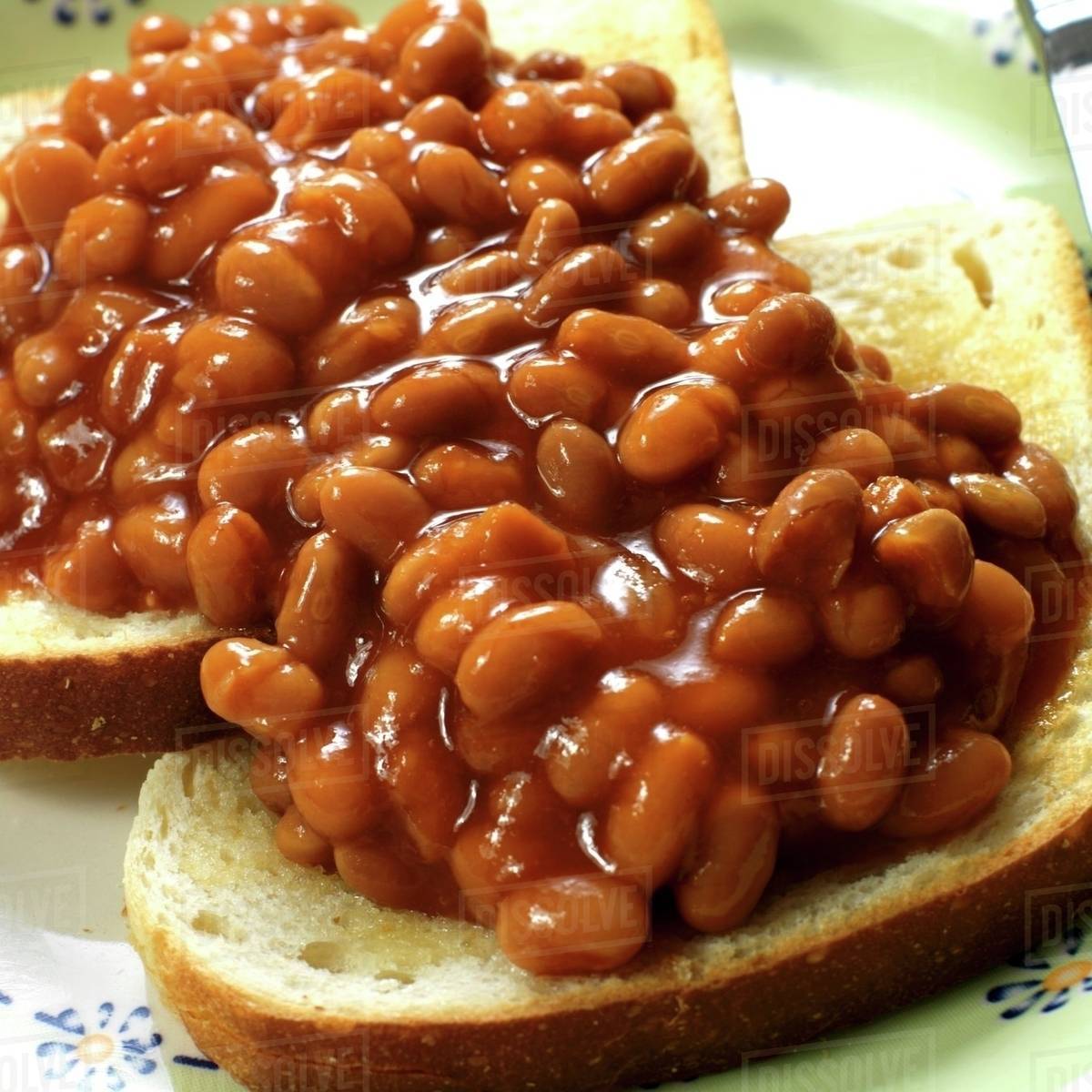 Baked beans on toast Stock Photo Dissolve