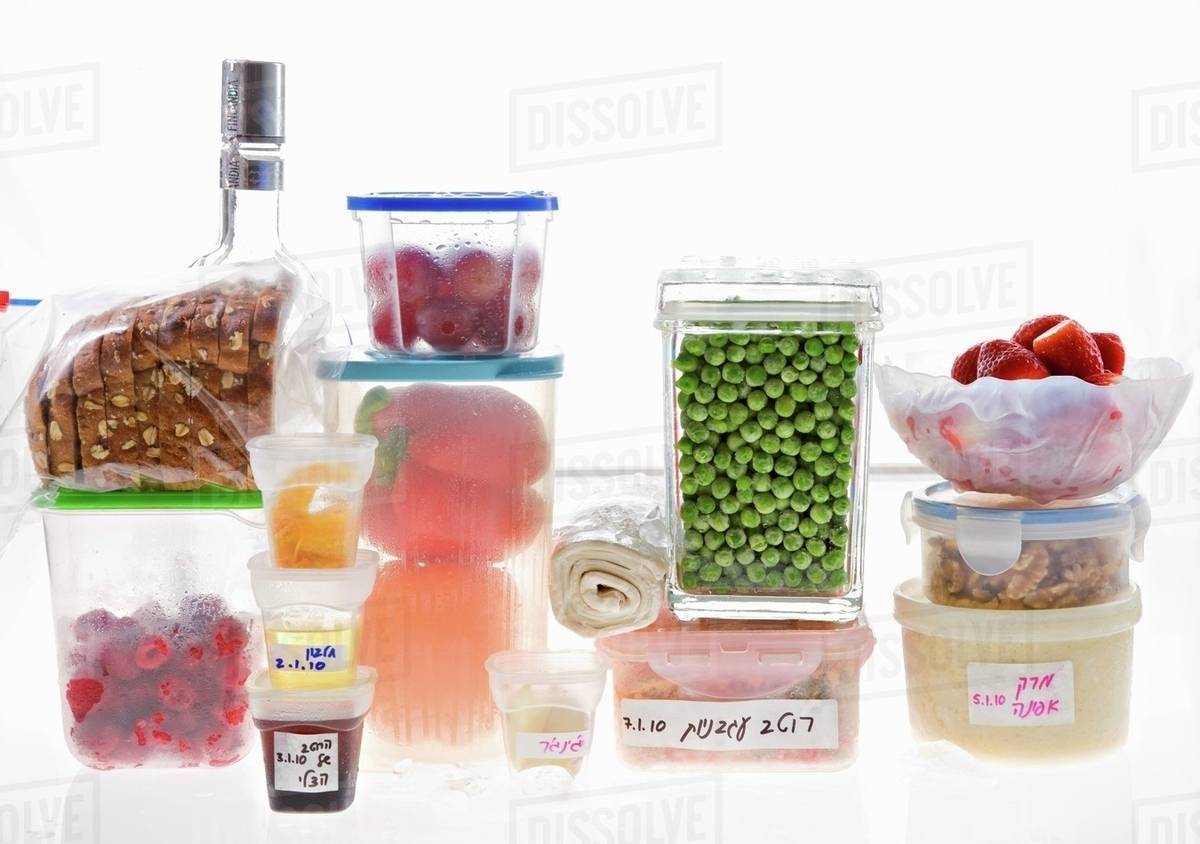 Food stored in a fridge Stock Photo Dissolve