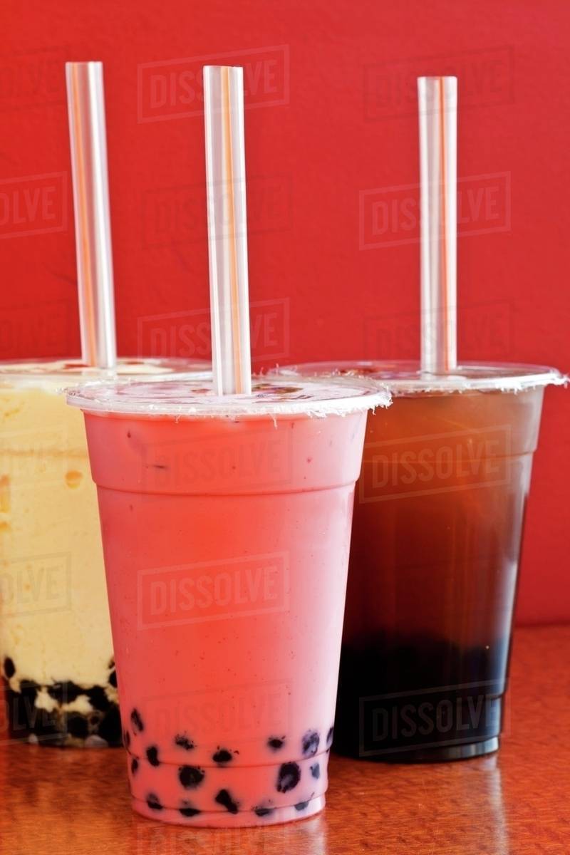 Various type of bubble tea Stock Photo Dissolve