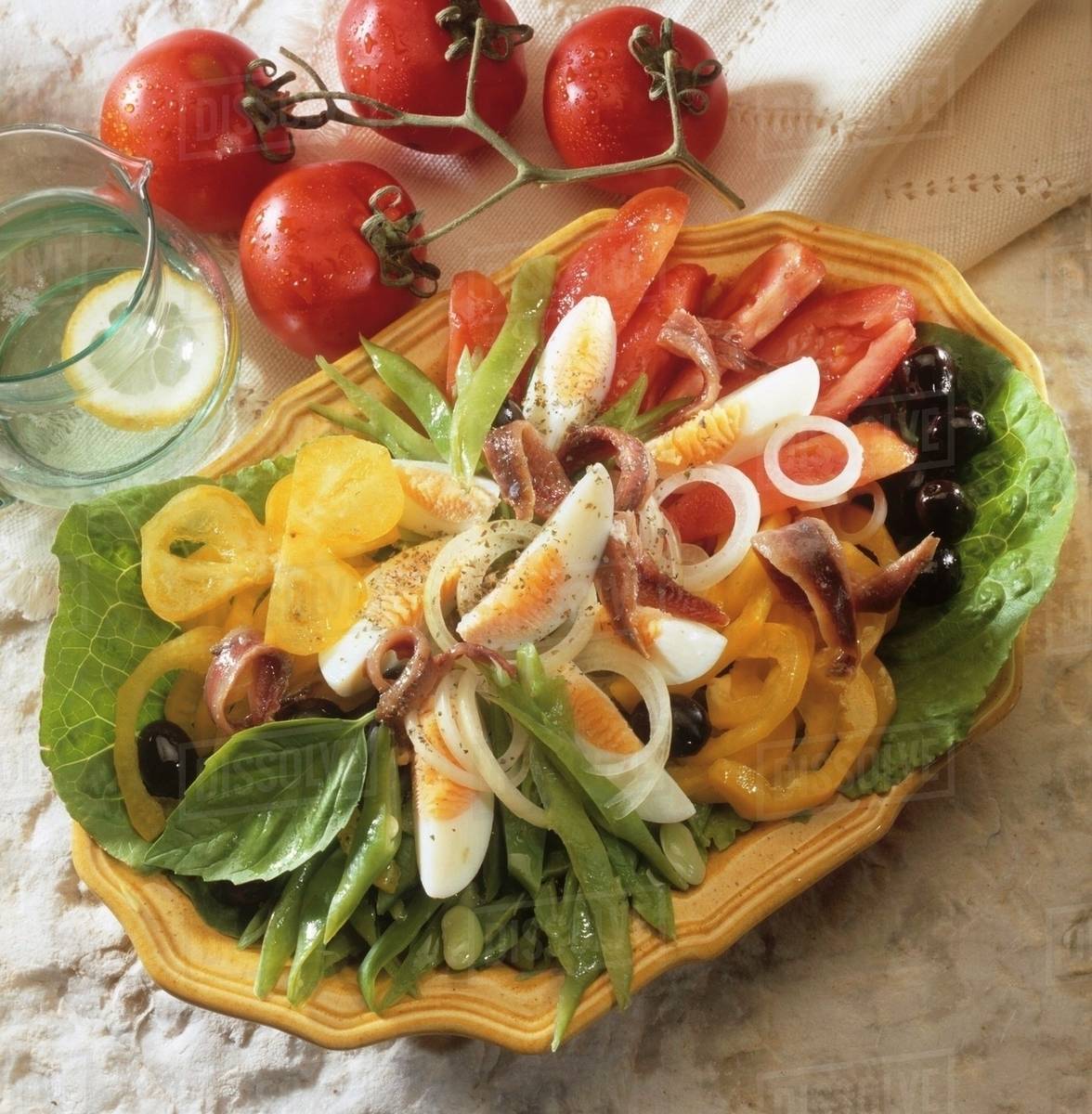 Salade nicoise with anchovies Stock Photo Dissolve