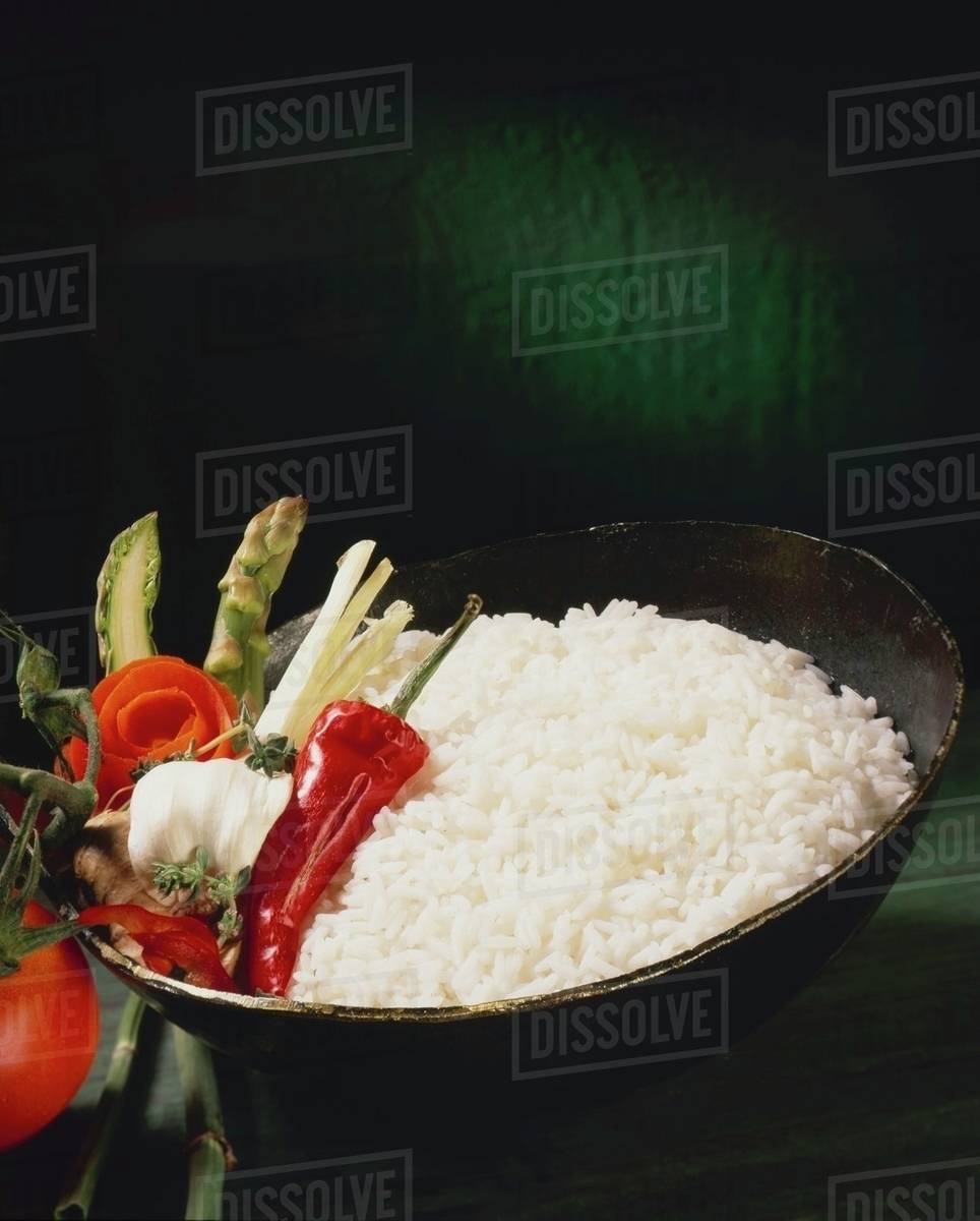 Basmati rice with spicy vegetables Stock Photo Dissolve
