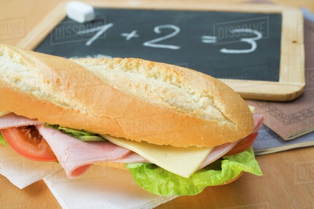 A ham and cheese sandwich for school Stock Photo Dissolve