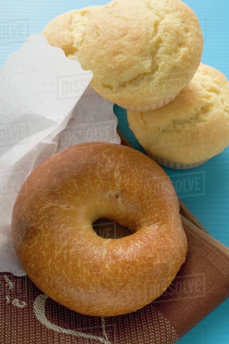 Bagel and muffins Stock Photo Dissolve