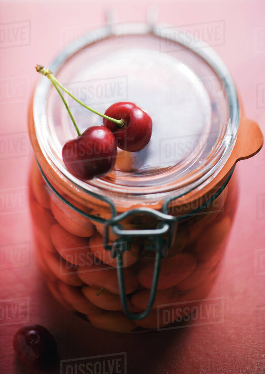 Preserved cherries Stock Photo Dissolve