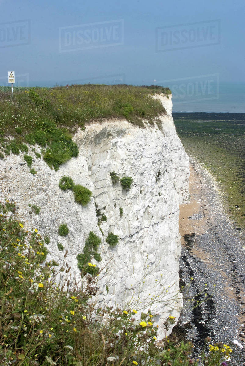 Chalk Cliff over Stone Bay, Broadstairs, Kent, England Stock Photo