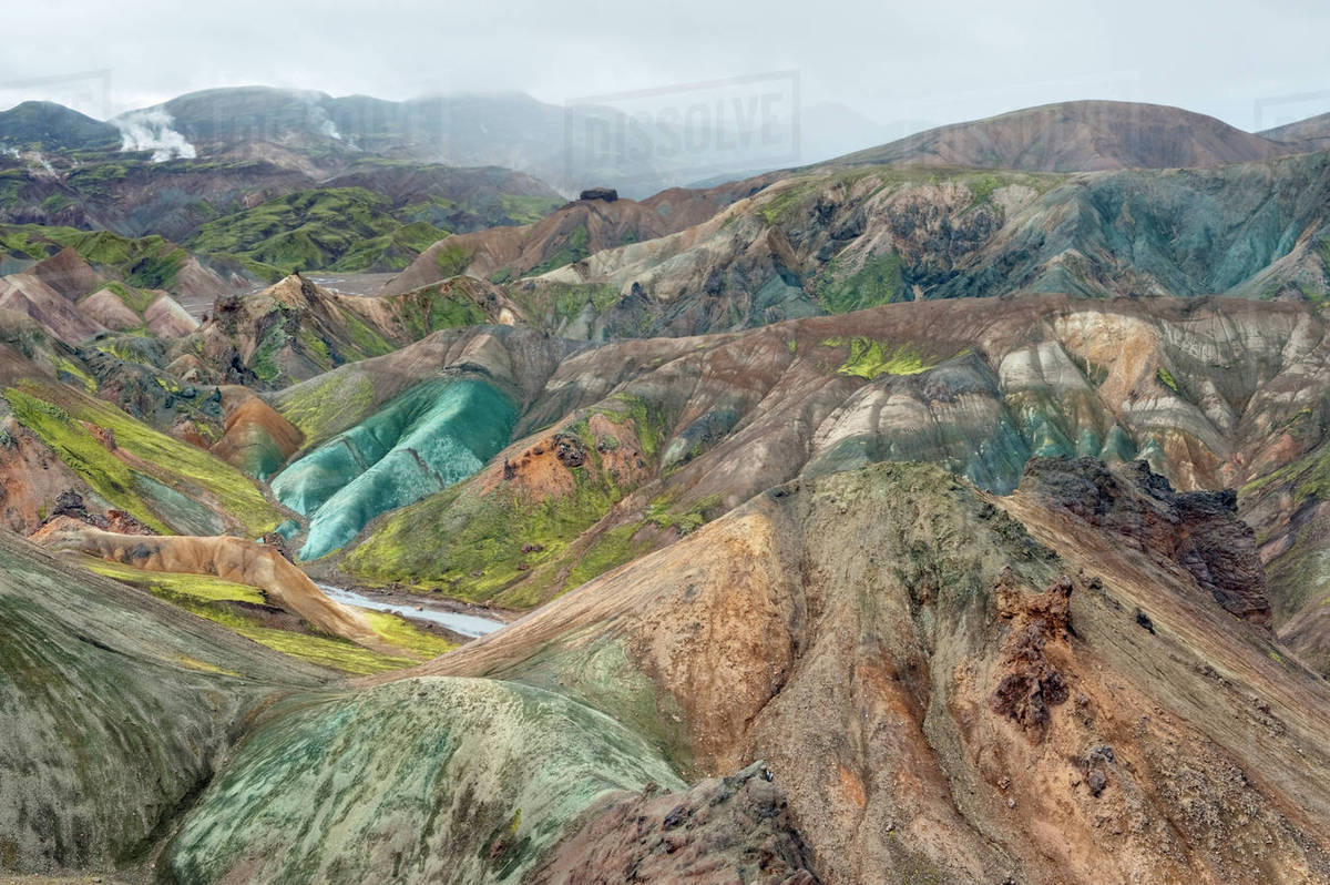 colourful rhyolite mountain landscape