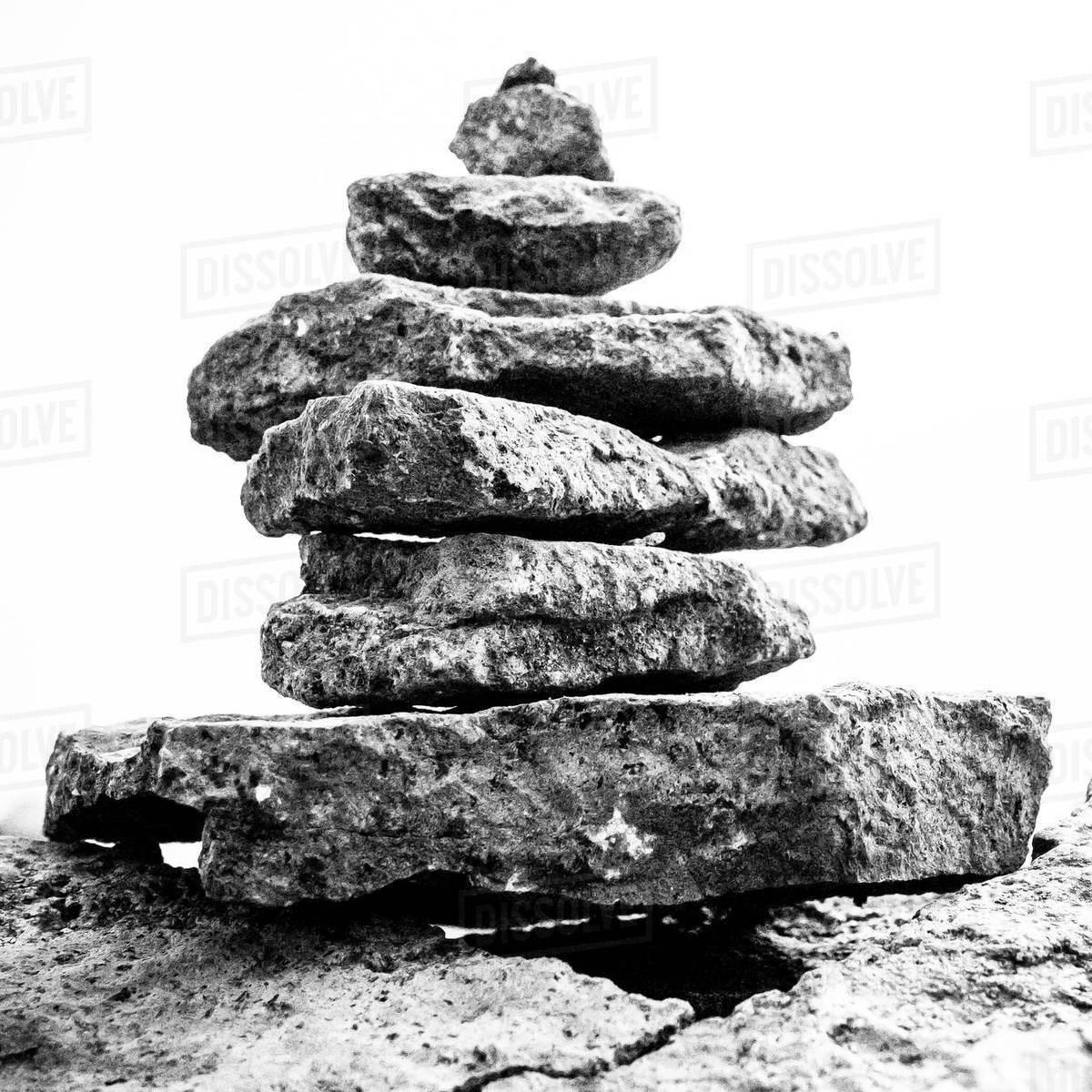 Close up of stacked rocks Stock Photo Dissolve