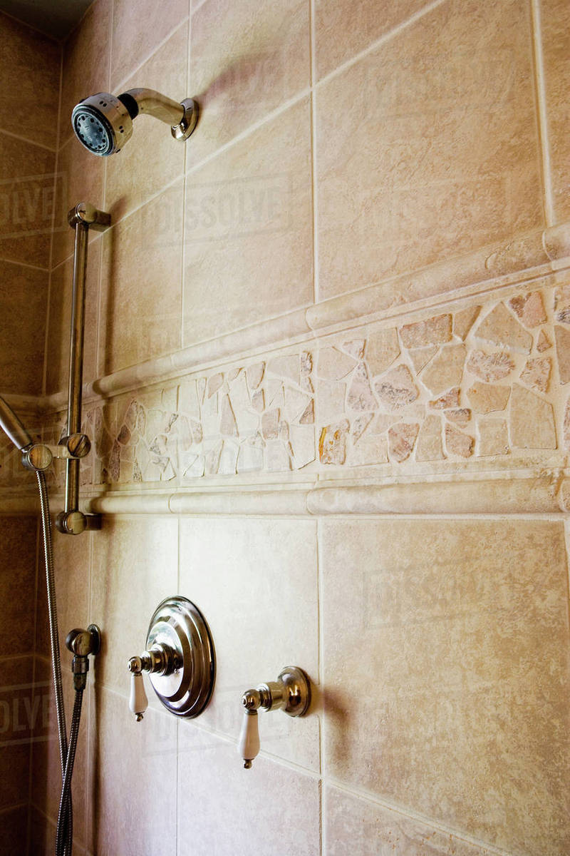 Detail of Shower Knobs Stock Photo Dissolve
