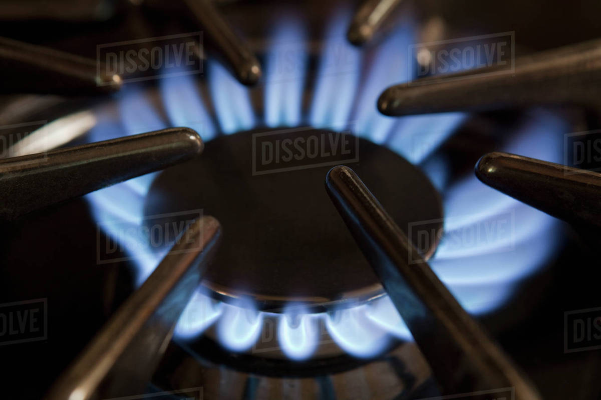 Gas Burner on Stove Stock Photo Dissolve