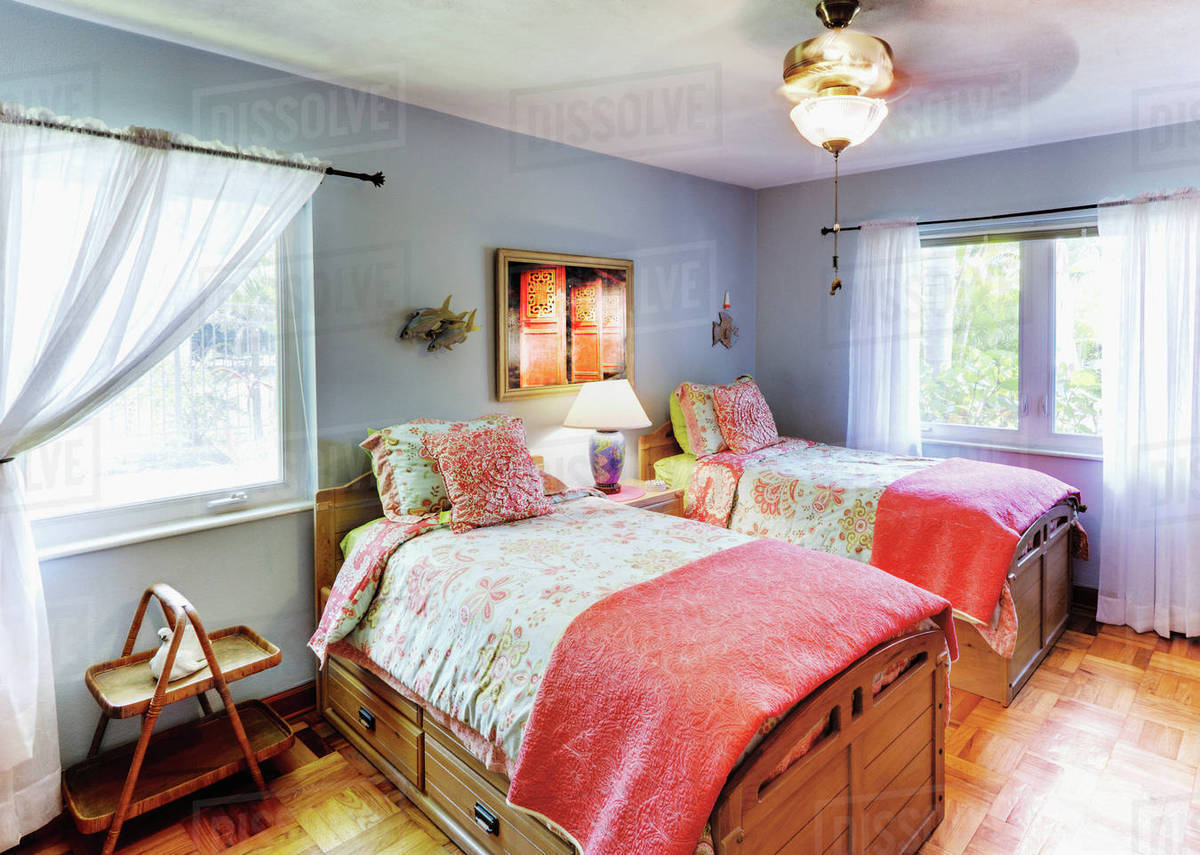 Matching Twin Beds Stock Photo Dissolve