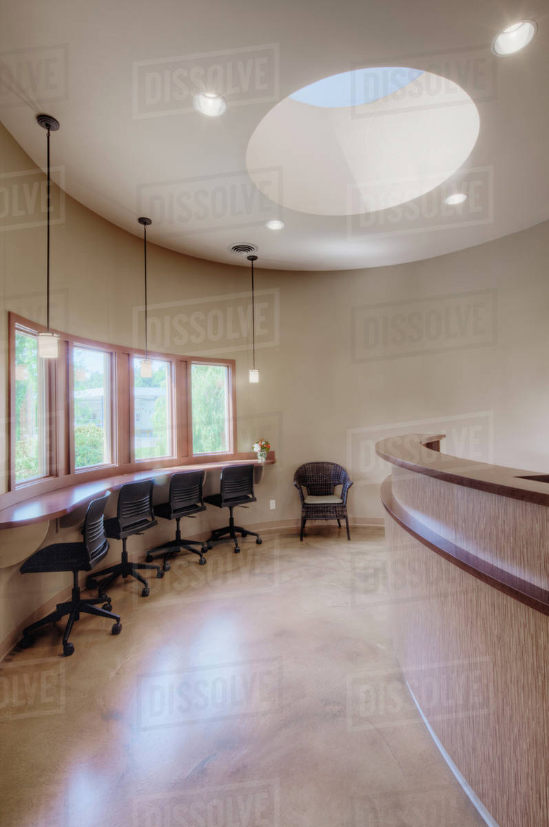 Waiting area in modern beauty salon Stock Photo Dissolve