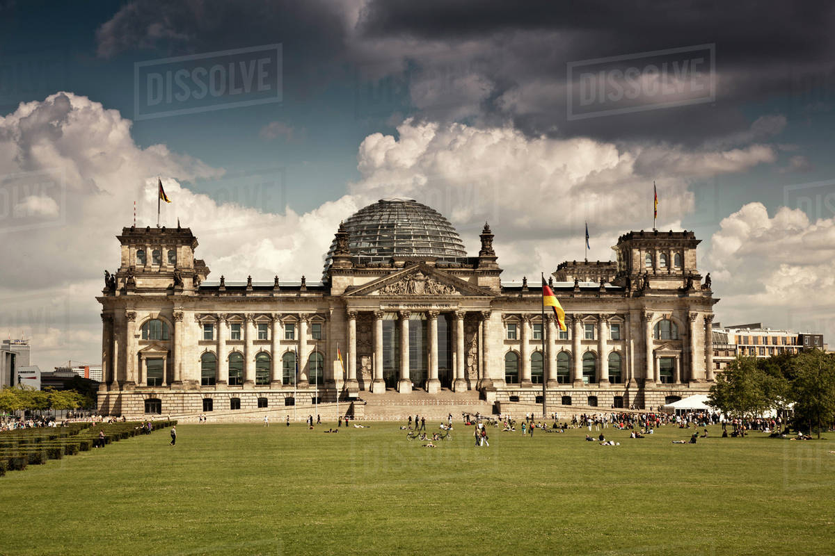 Columned building with glass dome, Berlin, Germany - Royalty-free Stock ...