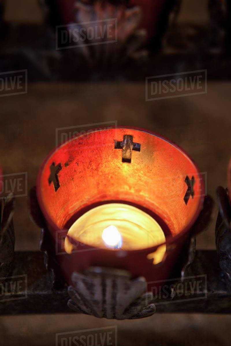 Votive Prayer Candle Stock Photo Dissolve