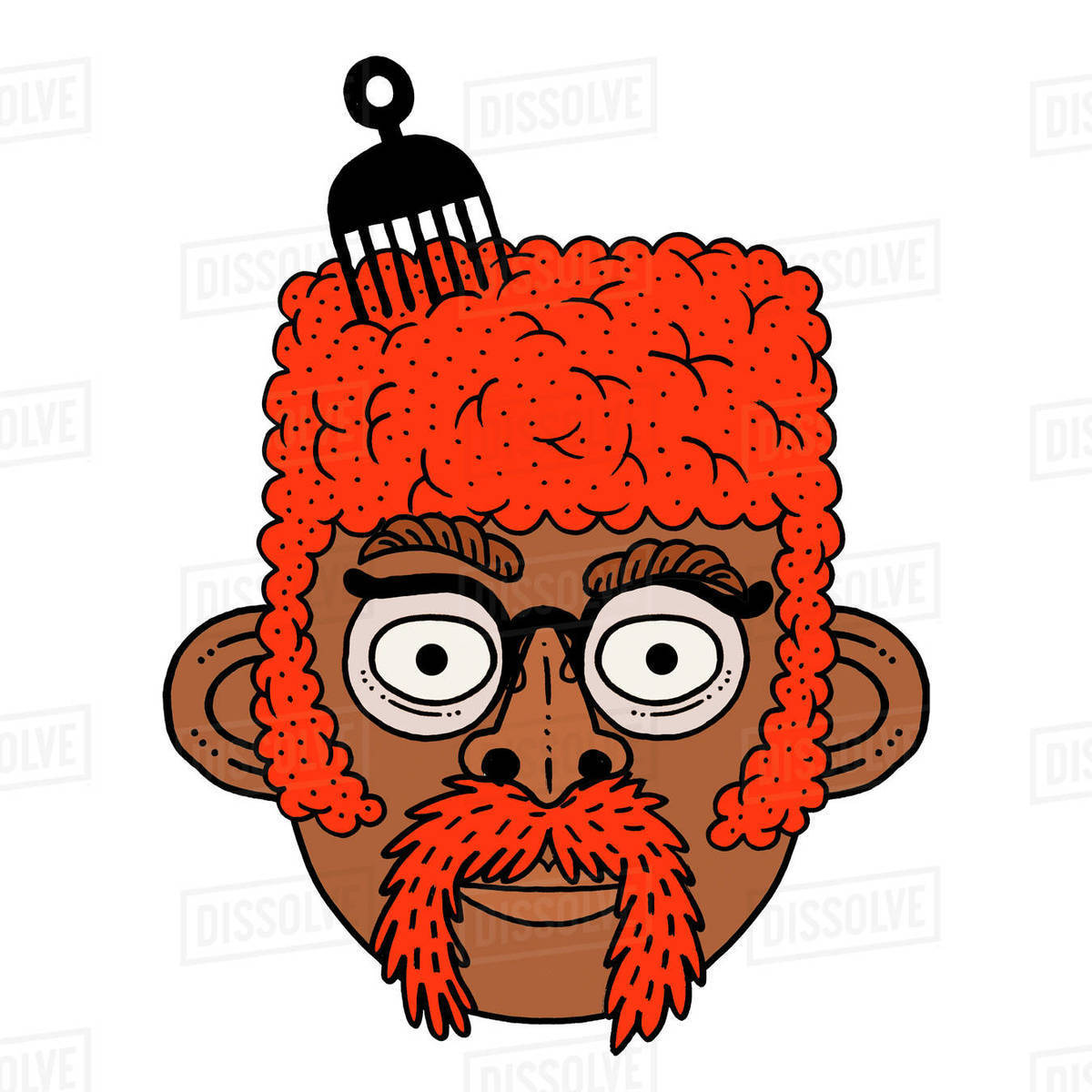 Illustration of a man with an afro Royalty-free stock photo