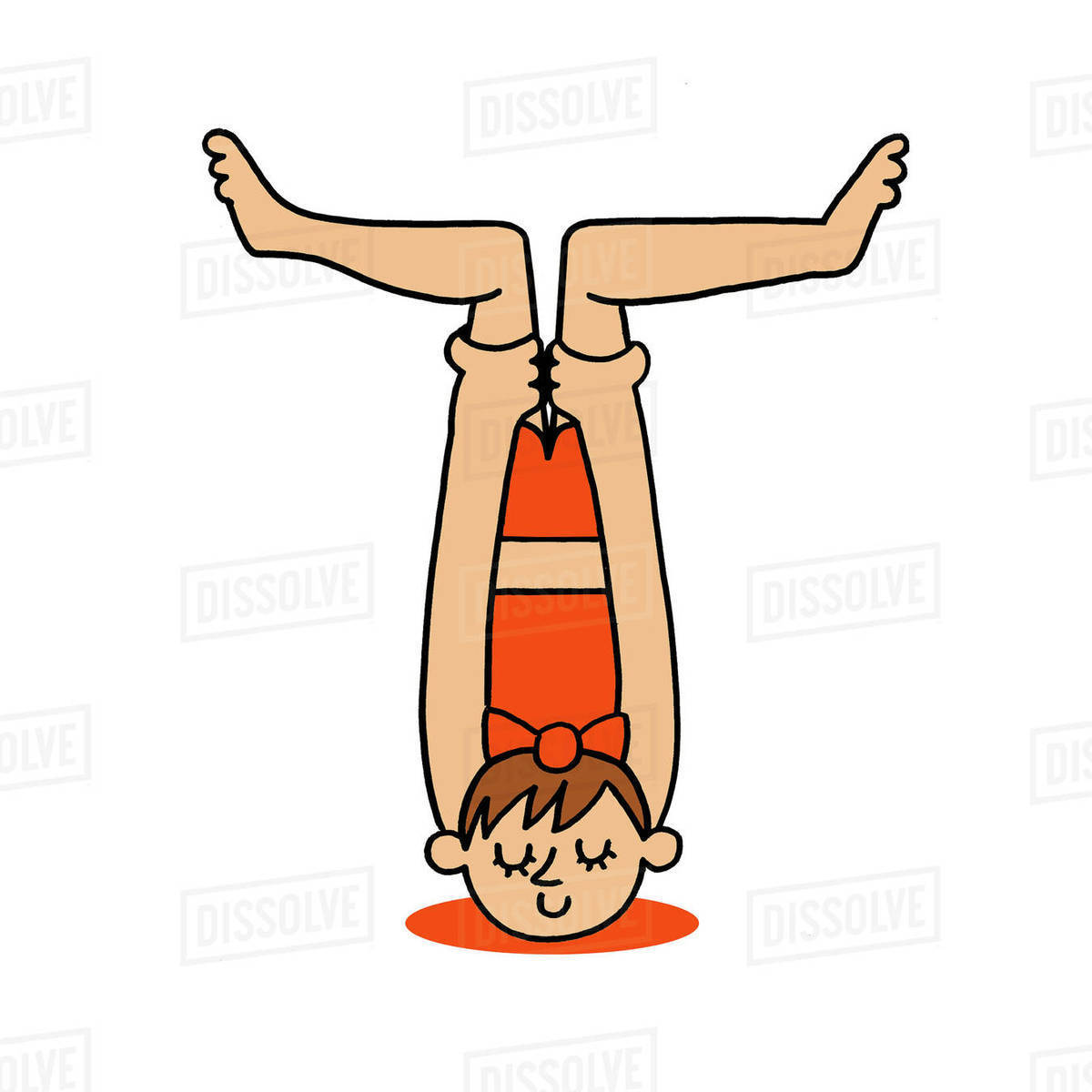 Illustration Of A Woman Practicing Yoga Pose In The Letter T