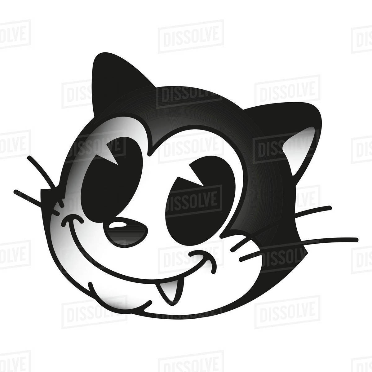 Illustration of smiling cat against white background Royalty-free stock photo