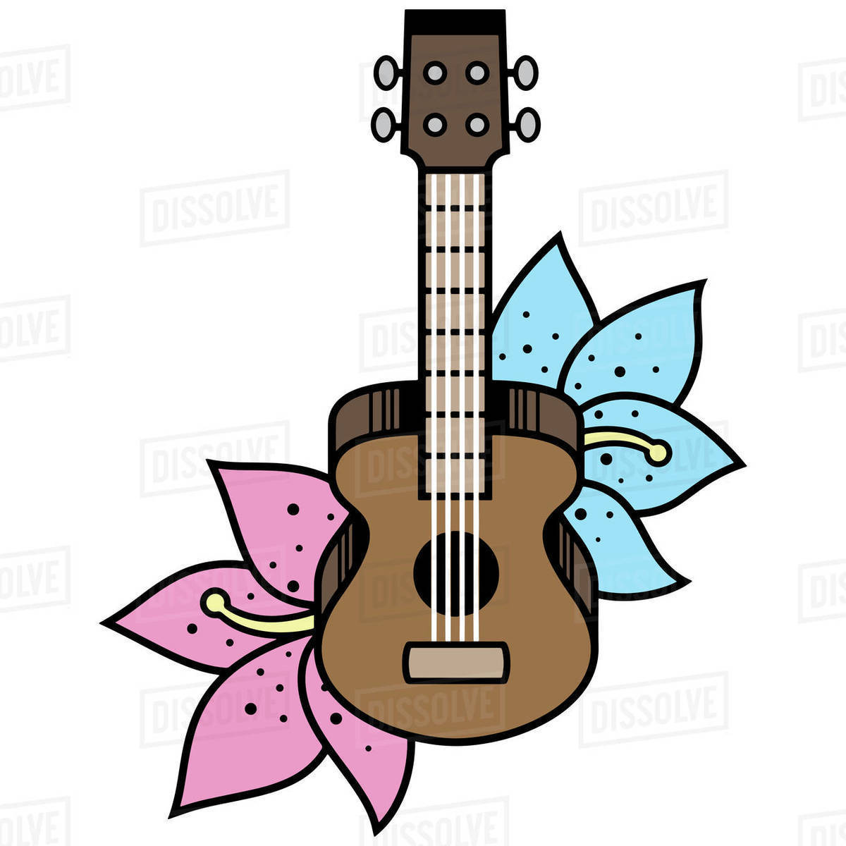 Illustration of ukulele isolated on white background Royalty-free stock photo