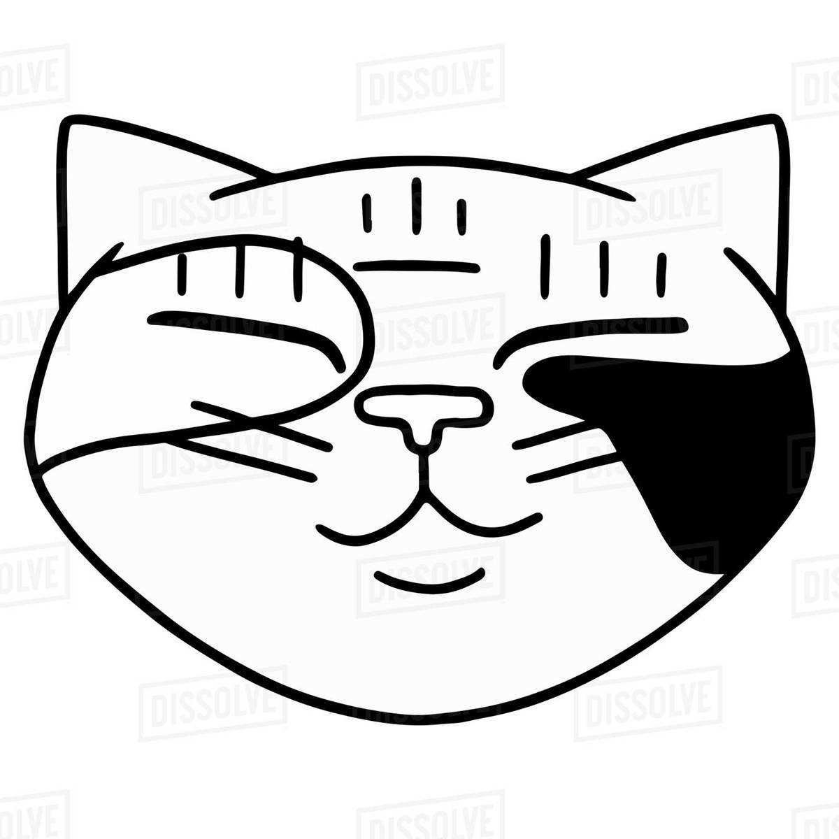 Illustration of a cat against white background Royalty-free stock photo