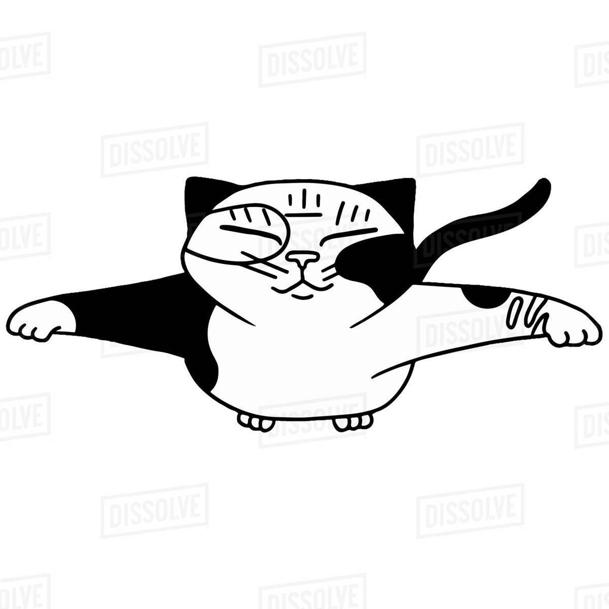 Illustration of a cat against white background Royalty-free stock photo