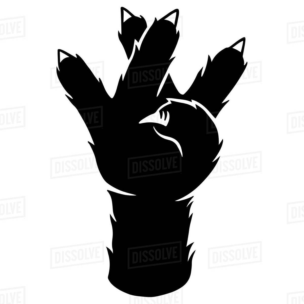 Illustration of a cat's paw gesturing against white background Royalty-free stock photo