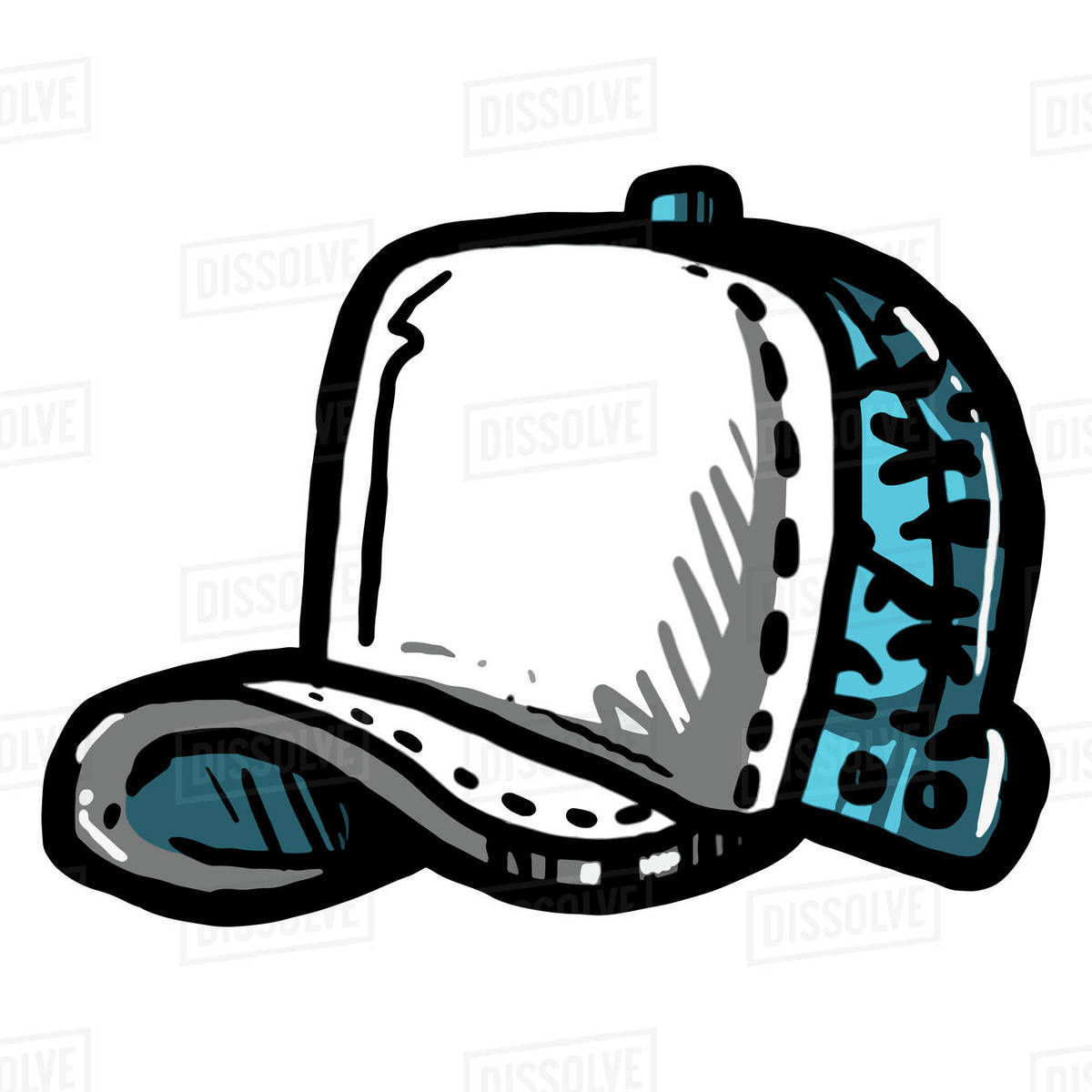 Illustration of blue cap isolated on white background Royalty-free stock photo