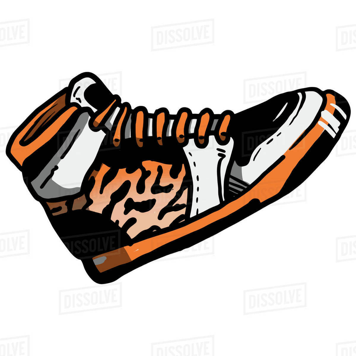 Illustration of sneakers isolated on white background Royalty-free stock photo