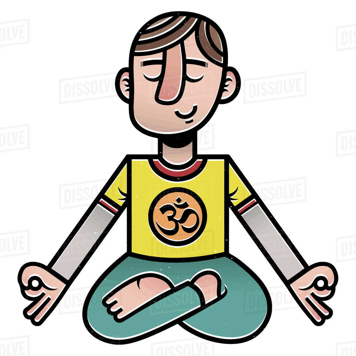 Illustration of man practicing yoga against white background Royalty-free stock photo